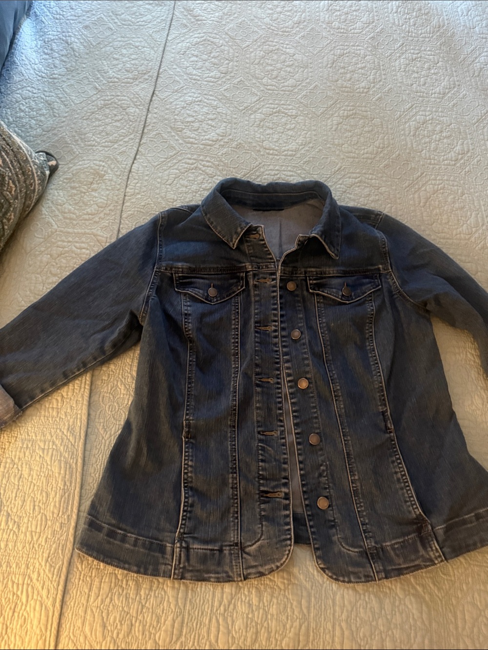 Women Charter Club vintage Denim Jacket - Dark Blue